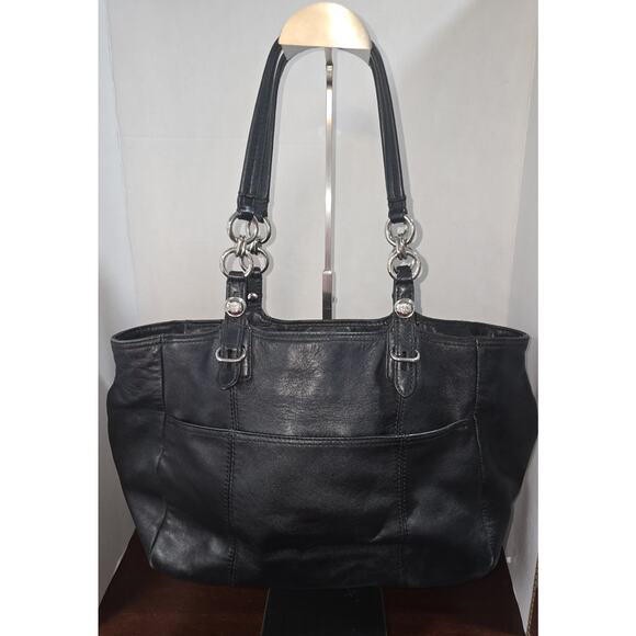 Coach Madison Mia Black Leather Tote (Style 15740)